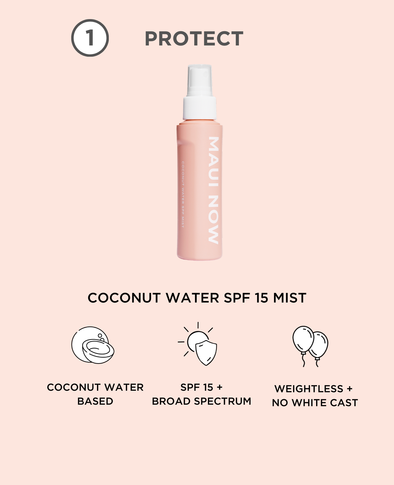 MAUI NOW Coconut Water SPF15 Mist
